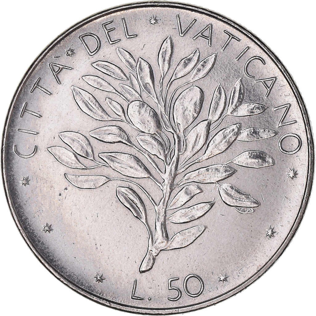 Moneta, PAŃSTWO WATYKAŃSKIE, Paul VI, 50 Lire, 1973, MS(65-70), Stal