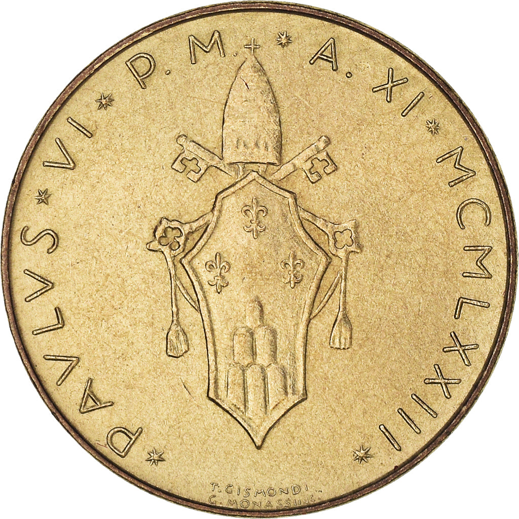 Moneta, CITTÀ DEL VATICANO, Paul VI, 20 Lire, 1973, FDC, Alluminio-bronzo