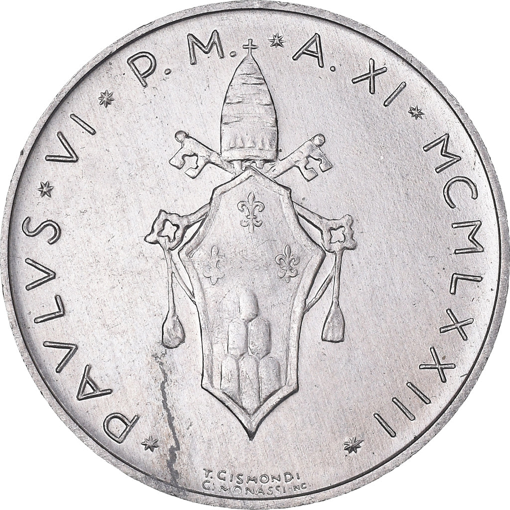 Münze, Vatikanstadt, Paul VI, 10 Lire, 1973, STGL, Aluminium, KM:119