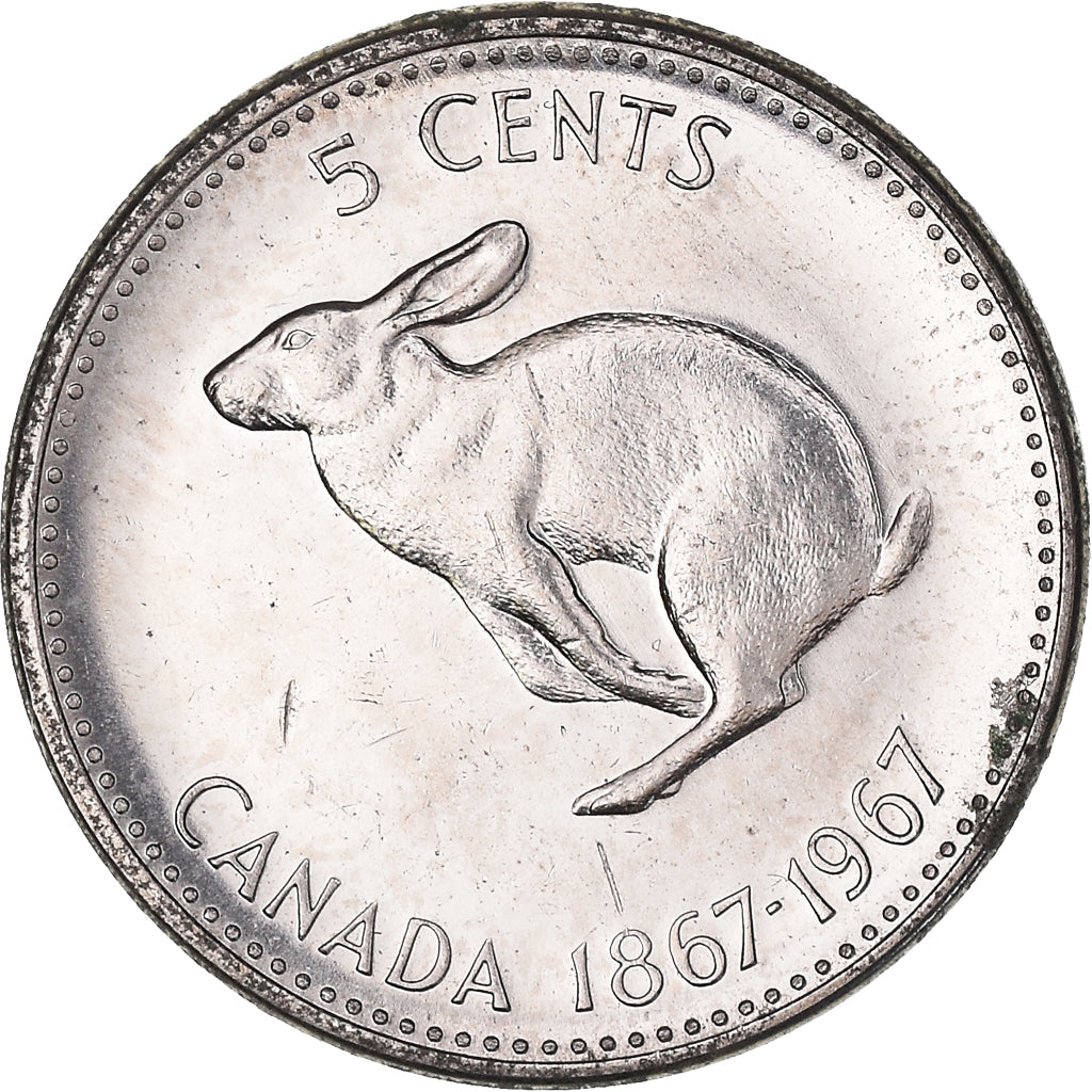 Coin, Canada, Elizabeth II, 5 Cents, 1967, Royal Canadian Mint, Ottawa, BE