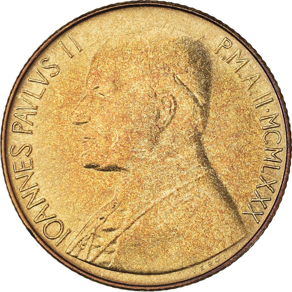 Coin, VATICAN CITY, John Paul II, 200 Lire, 1980, Roma, FDC.AN 2, MS(63)