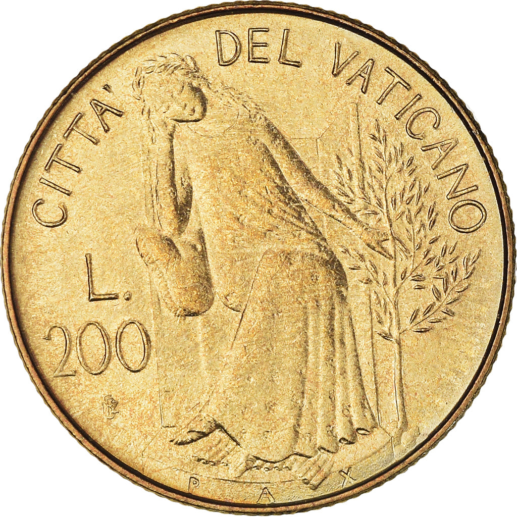 Coin, VATICAN CITY, John Paul II, 200 Lire, 1980, Roma, FDC.AN 2, MS(63)