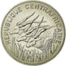 Moneta, Republika Środkowej Afryki, 100 Francs, 1975, MS(65-70), Nikiel, KM:E4