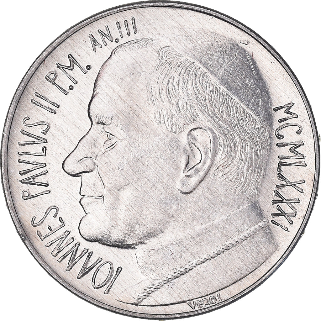 Moeda, CIDADE DO VATICANO, John Paul II, 10 Lire, 1981, Rome, MS(65-70)