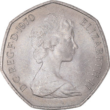 Coin, Great Britain, Elizabeth II, 50 New Pence, 1970, AU(50-53), Copper-nickel
