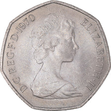 Moneda, Gran Bretaña, Elizabeth II, 50 New Pence, 1970, MBC+, Cobre - níquel