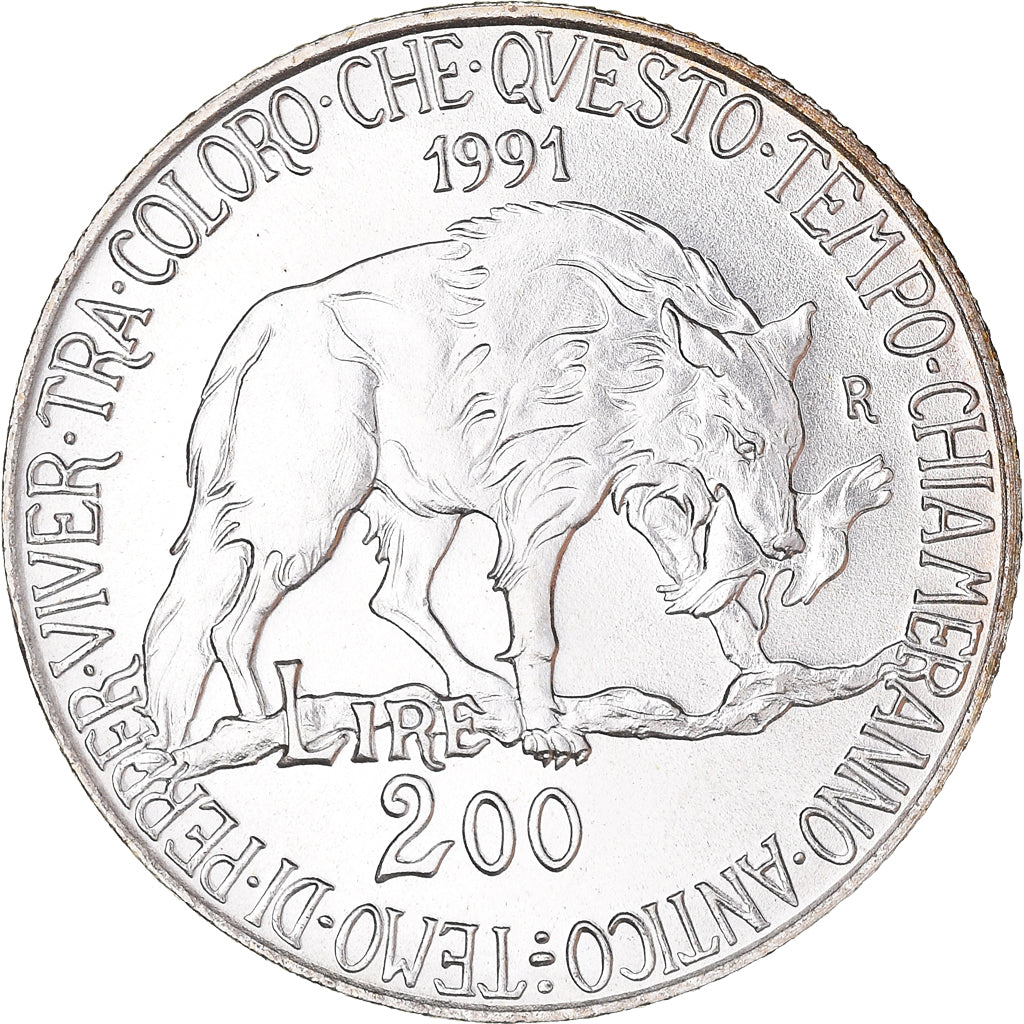 Monnaie, Italie, Flora e Fauna, 200 Lire, 1991, Rome, FDC, FDC, Argent, KM:142
