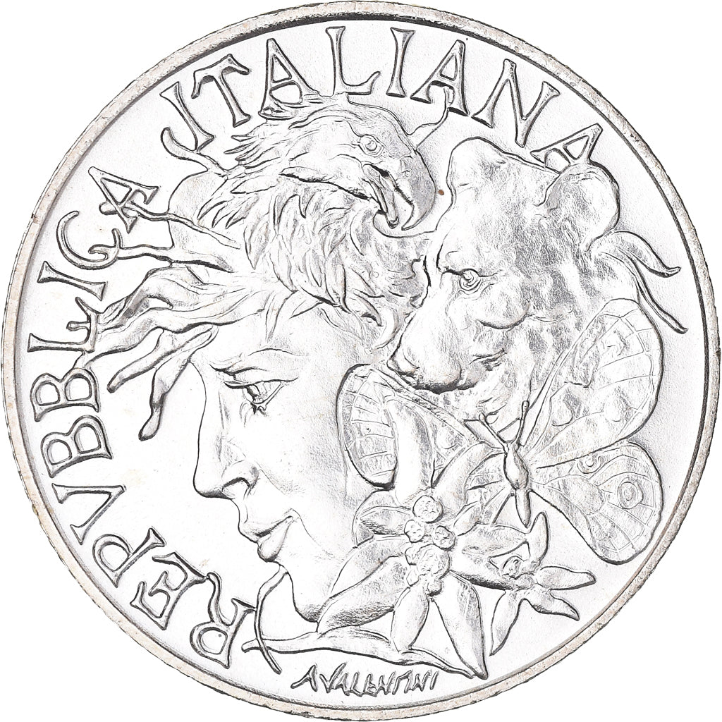 Coin, Italy, Flora e Fauna, 200 Lire, 1991, Rome, FDC, MS(65-70), Silver, KM:142