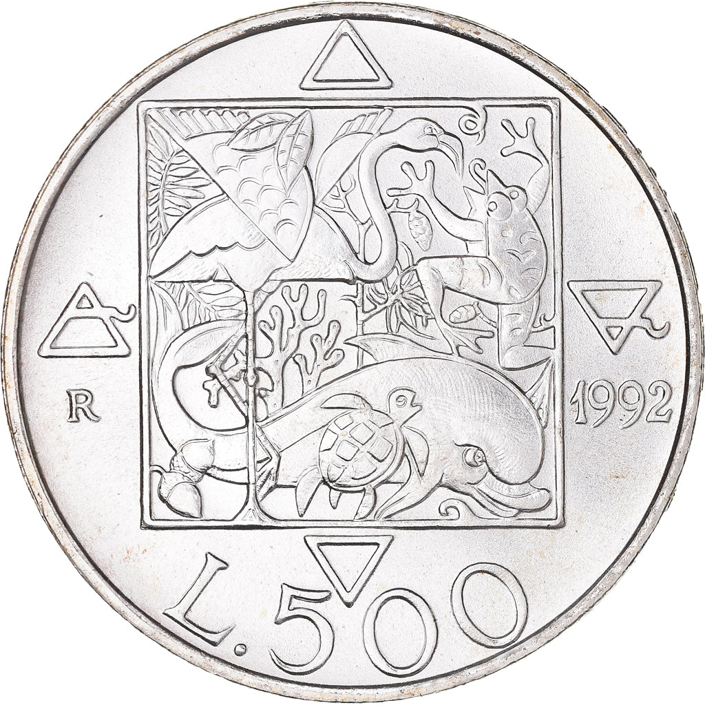 Moneta, Włochy, Faune et flore d’Italie 2e émission, 500 Lire, 1992, Rome