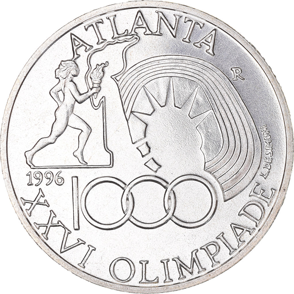 Coin, Italy, Jeux Olympiques Atlanta 1996, 1000 Lire, 1996, Rome, FDC