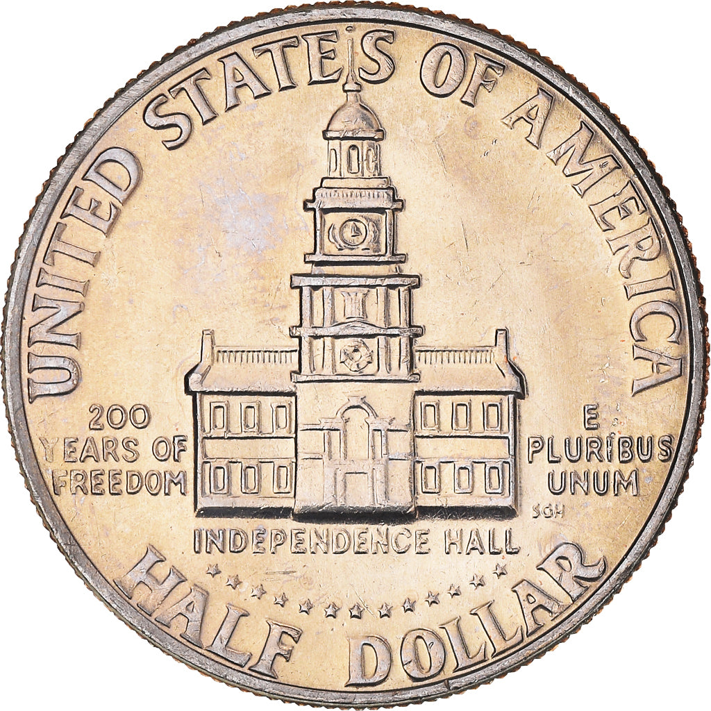 Coin, United States, Kennedy Half Dollar, Half Dollar, 1976, U.S. Mint, Denver