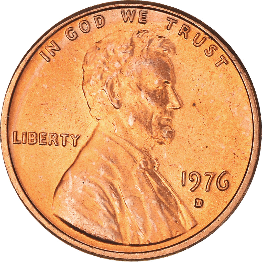 Monnaie, États-Unis, Lincoln Cent, Cent, 1976, U.S. Mint, Denver, SPL, Laiton