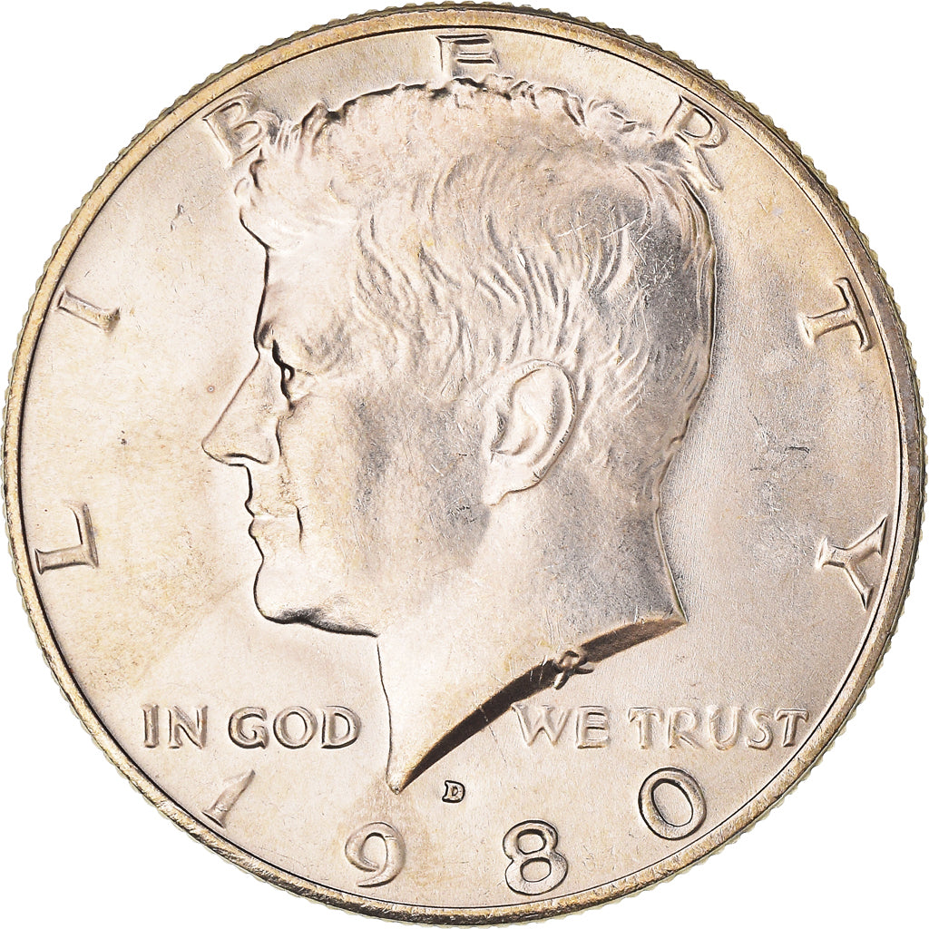 Monnaie, États-Unis, Kennedy Half Dollar, Half Dollar, 1980, U.S. Mint, Denver