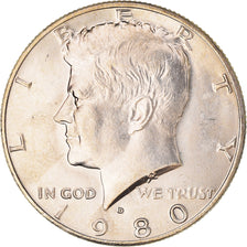 Monnaie, États-Unis, Kennedy Half Dollar, Half Dollar, 1980, U.S. Mint, Denver