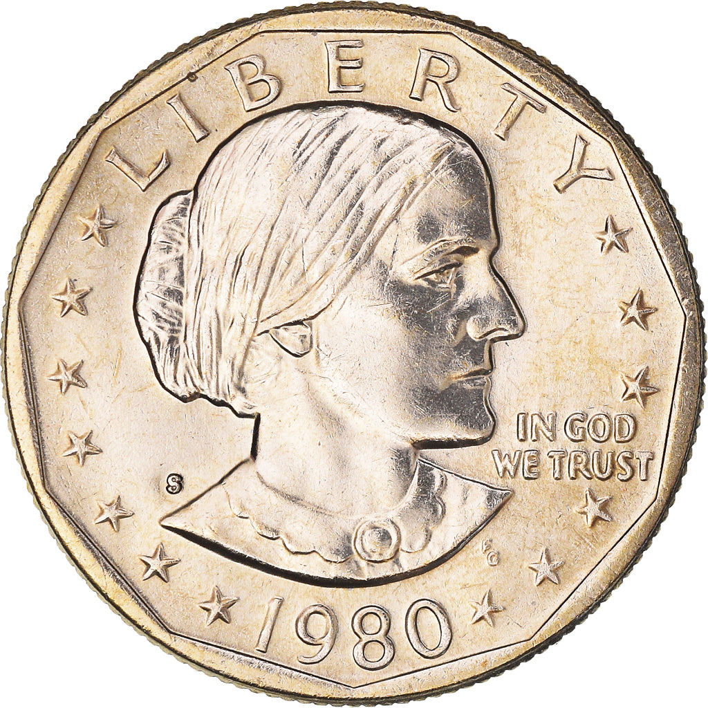 Coin, United States, Susan B. Anthony Dollar, Dollar, 1980, U.S. Mint, San