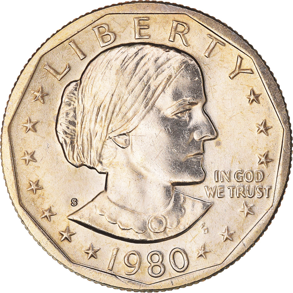 Coin, United States, Susan B. Anthony Dollar, Dollar, 1980, U.S. Mint, San