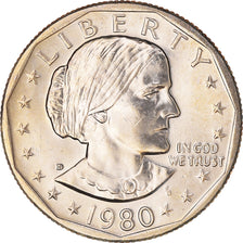 Coin, United States, Susan B. Anthony Dollar, Dollar, 1980, U.S. Mint, Denver