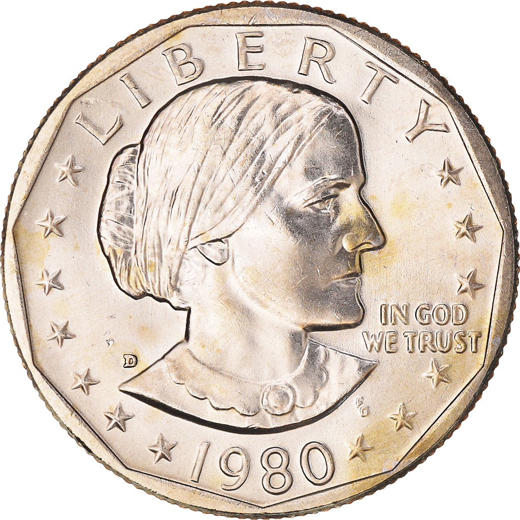 Coin, United States, Susan B. Anthony Dollar, Dollar, 1980, U.S. Mint, Denver