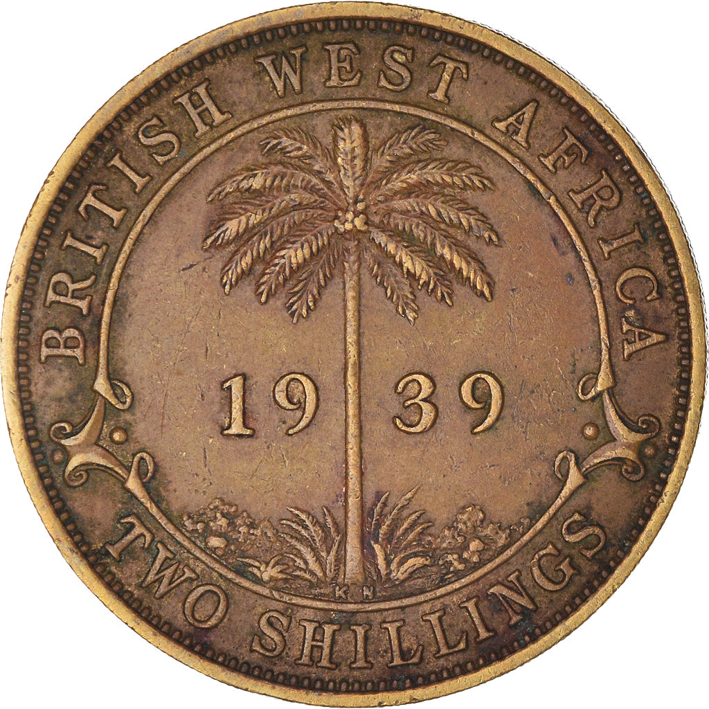 Coin, BRITISH WEST AFRICA, George VI, 2 Shillings, 1939, EF(40-45)