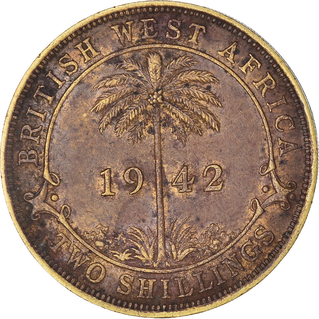 Monnaie, Afrique Occidentale britannique, George VI, 2 Shillings, 1942, TTB