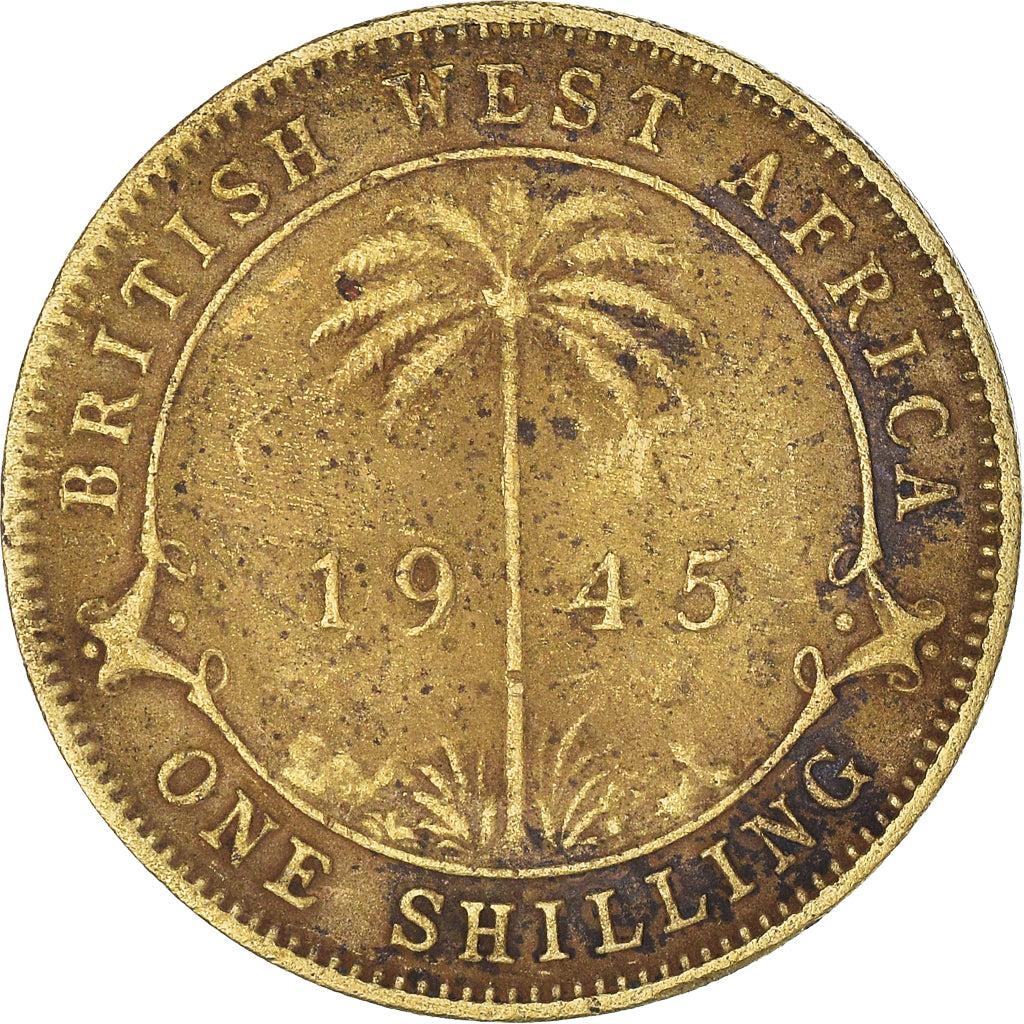 Coin, BRITISH WEST AFRICA, George VI, Shilling, 1945, VF(30-35), Nickel-brass