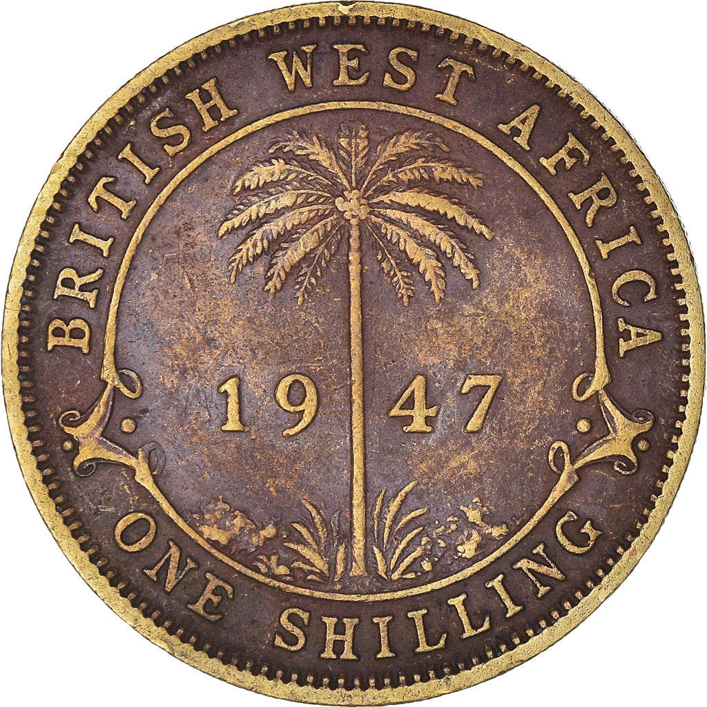 Coin, BRITISH WEST AFRICA, George VI, Shilling, 1947, VF(30-35), Nickel-brass