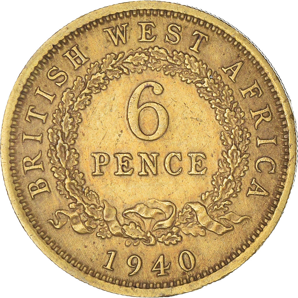 Monnaie, Afrique Occidentale britannique, George VI, 6 Pence, 1940, TTB