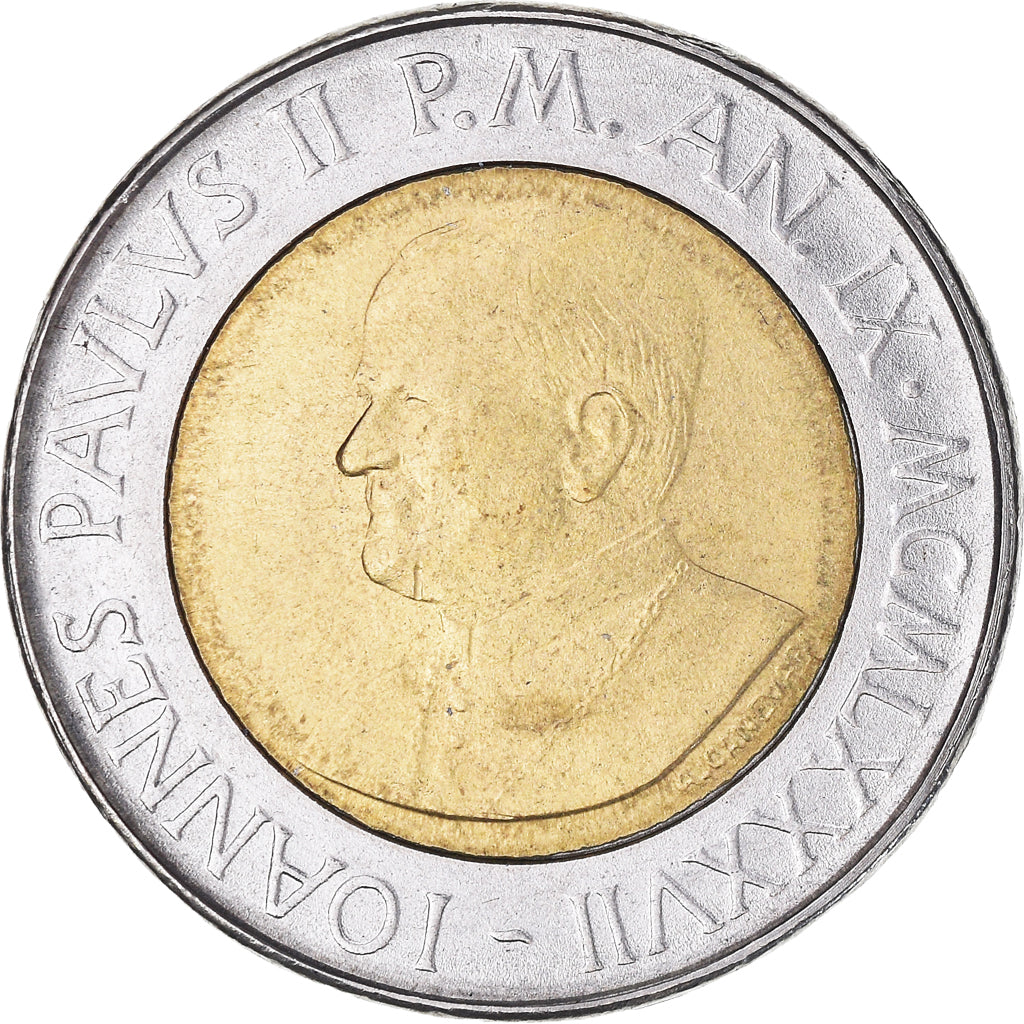 Coin, VATICAN CITY, John Paul II, 500 Lire, 1987, MS(65-70), Bi-Metallic, KM:204