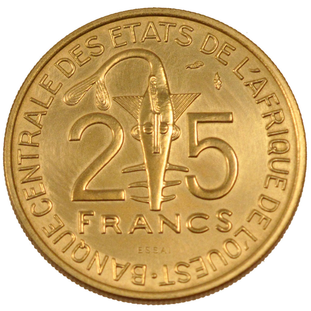Coin, West African States, 25 Francs, 1980, MS(65-70), Aluminum-Bronze, KM:E9