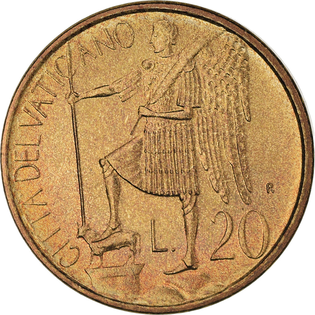 Coin, VATICAN CITY, John Paul II, 20 Lire, 1986, MS(65-70), Aluminum-Bronze