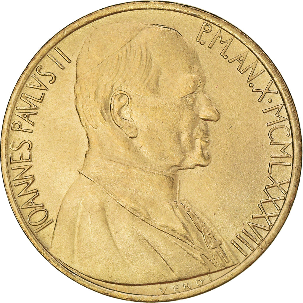 Coin, VATICAN CITY, John Paul II, 20 Lire, 1988, Roma, MS(65-70)