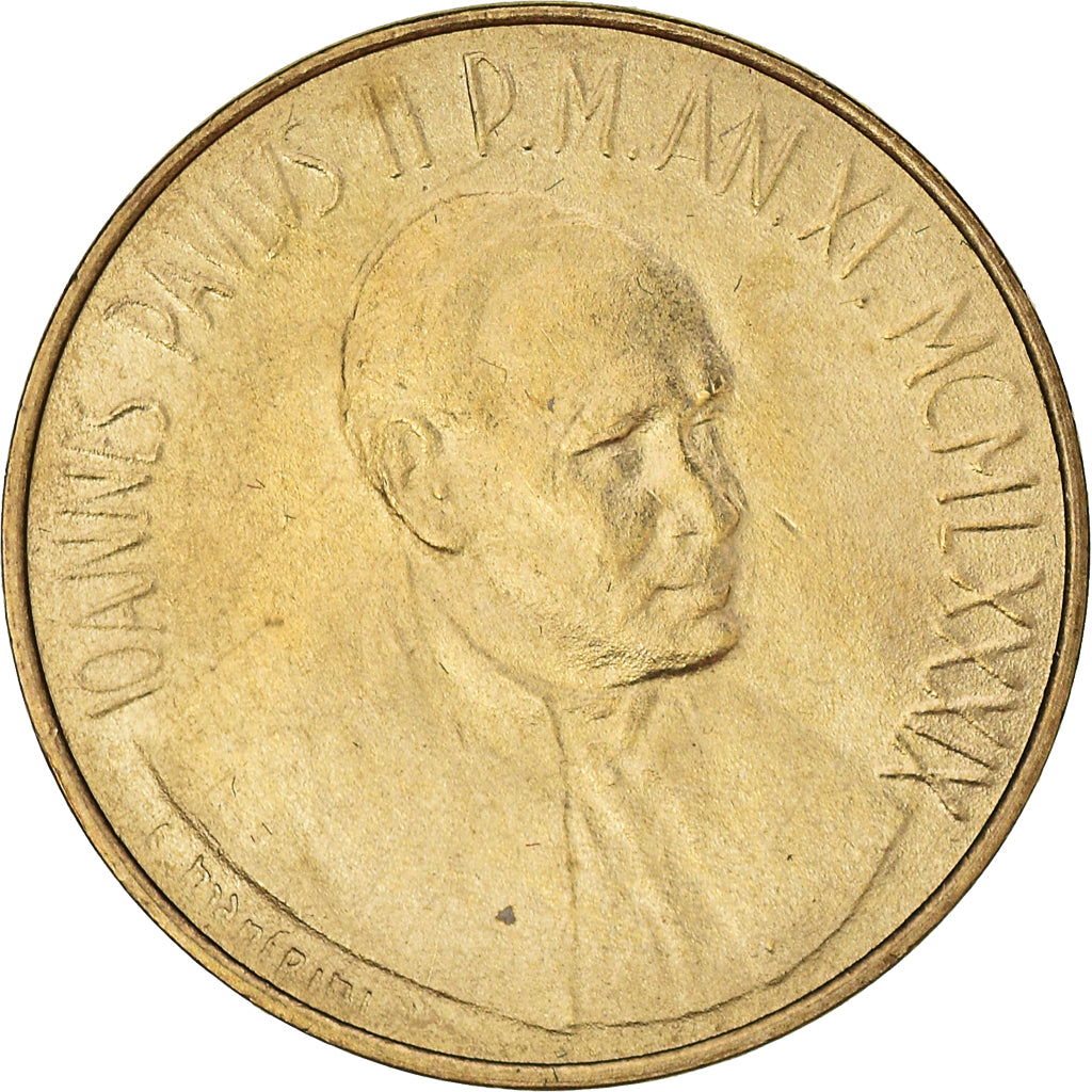 Monnaie, Cité du Vatican, John Paul II, 20 Lire, 1989, FDC, Bronze-Aluminium