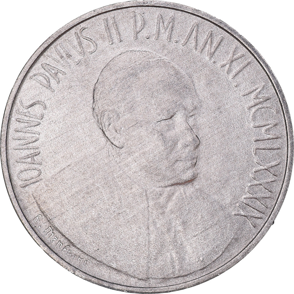 Coin, VATICAN CITY, John Paul II, 10 Lire, 1989, FDC, MS(65-70), Aluminum