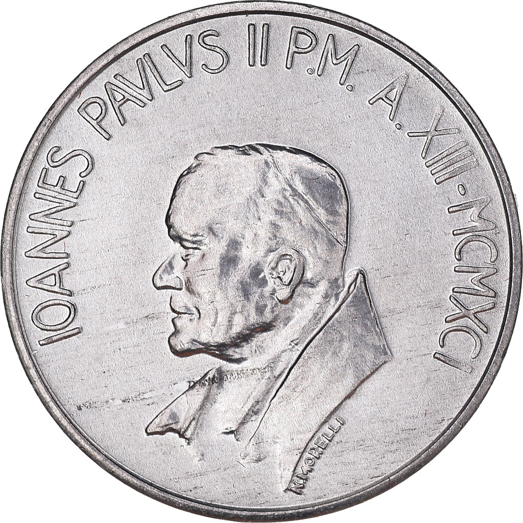 Monnaie, Cité du Vatican, John Paul II, 10 Lire, 1991, FDC, FDC, Aluminium