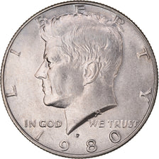 Coin, United States, Kennedy Half Dollar, Half Dollar, 1980, U.S. Mint