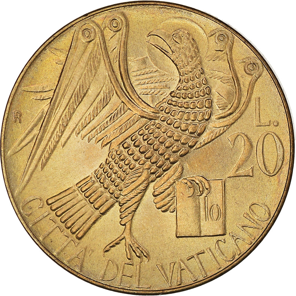 Coin, VATICAN CITY, John Paul II, 20 Lire, 1985, MS(65-70), Aluminum-Bronze