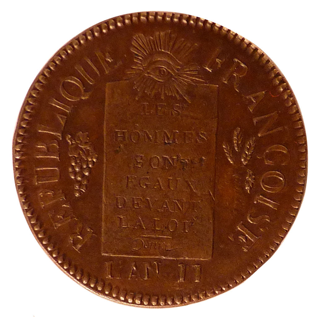 FRANCE, Sol aux balances françoise, Sol, 1793, Metz, KM #619.2, AU(55-58), B...