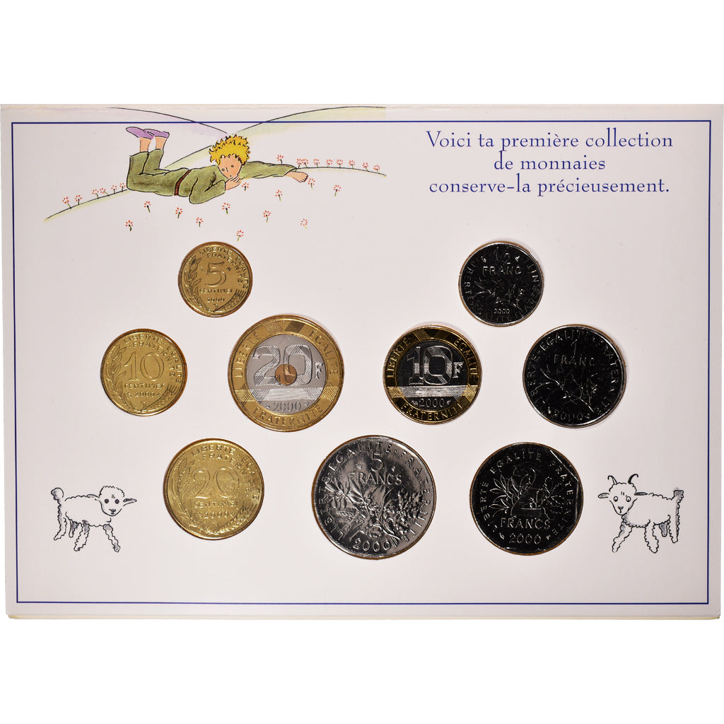Coin, France, Petit Prince, Set, 2000, Paris, BU.SET 5c à 20 fr, MS(65-70)