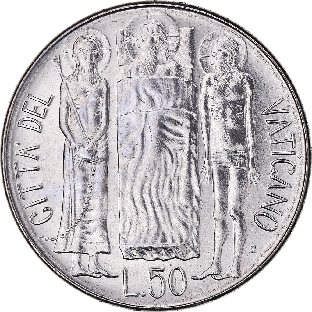 Coin, VATICAN CITY, John Paul II, 50 Lire, 1981, Roma, MS(65-70), Stainless