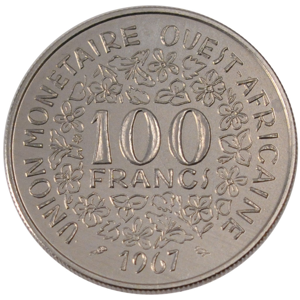 Coin, West African States, 100 Francs, 1967, MS(65-70), Nickel, KM:4