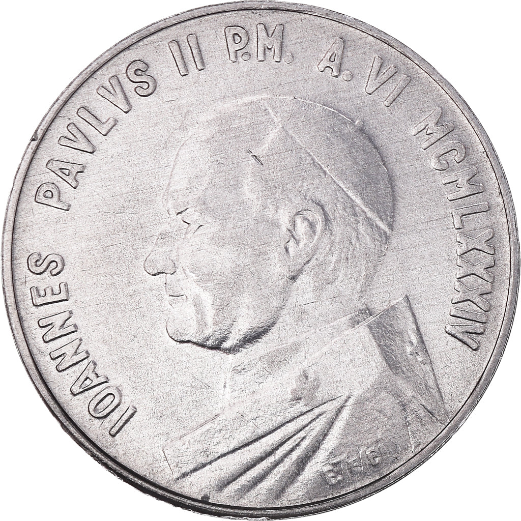 Coin, VATICAN CITY, John Paul II, 10 Lire, 1984, Rome, FDC, MS(65-70), Aluminum