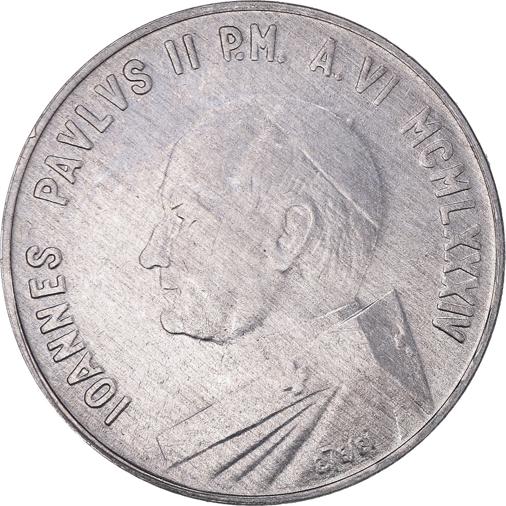 Coin, VATICAN CITY, John Paul II, 10 Lire, 1984, Rome, FDC, MS(65-70), Aluminum