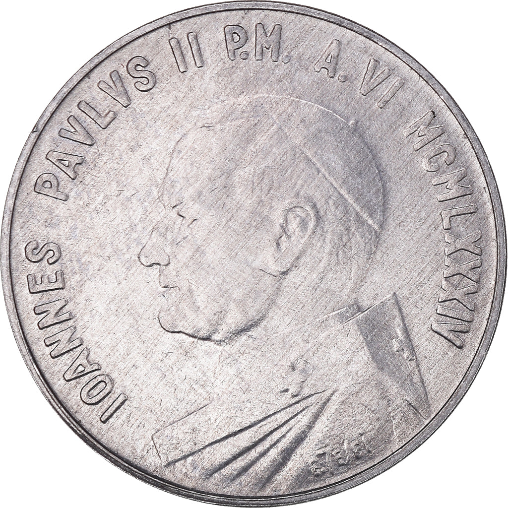 Münze, Vatikanstadt, John Paul II, 10 Lire, 1984, Rome, FDC, STGL, Aluminium