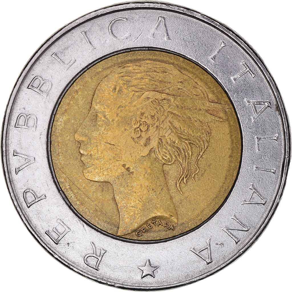 Coin, Italy, 500 Lire, 1993, Rome, VF(20-25), Bi-Metallic, KM:160