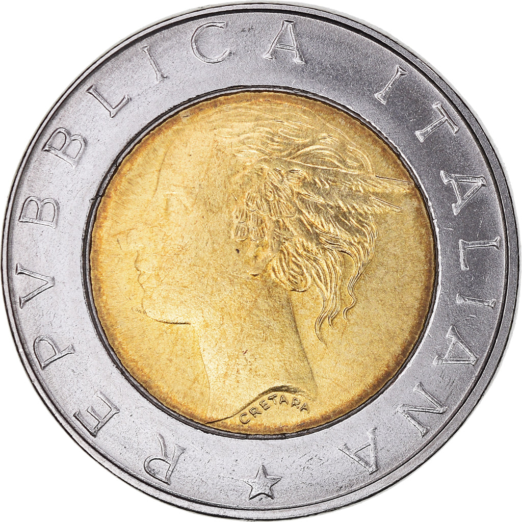 Coin, Italy, 500 Lire, 1999, Rome, AU(50-53), Bi-Metallic, KM:203