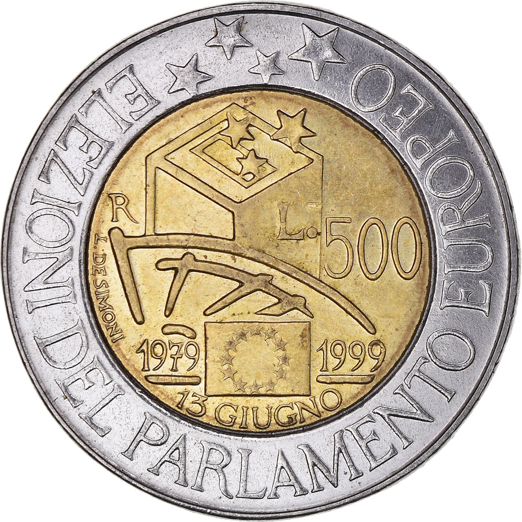 Monnaie, Italie, 500 Lire, 1999, Rome, TB+, Bimétallique, KM:203