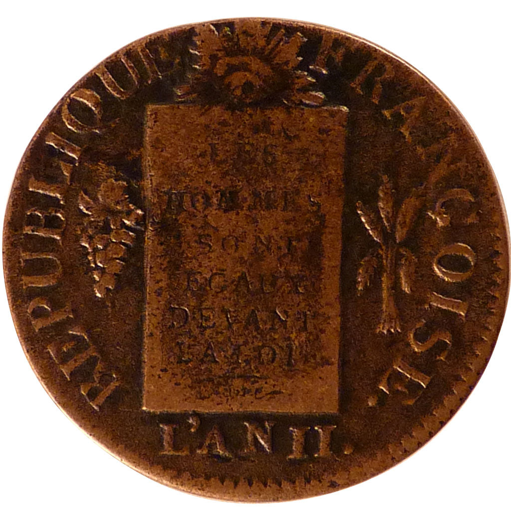 FRANCE, Sol aux balances françoise, 1 Sol, 1793, Metz, KM #619.2, EF(40-45), B..