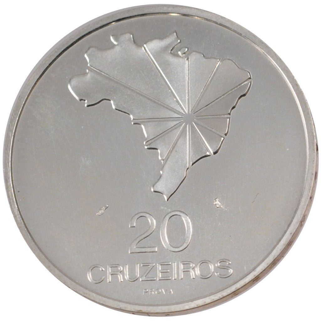 BRAZIL, 20 Cruzeiros, 1972, KM #Pr6, MS(65-70), Silver, 18.10