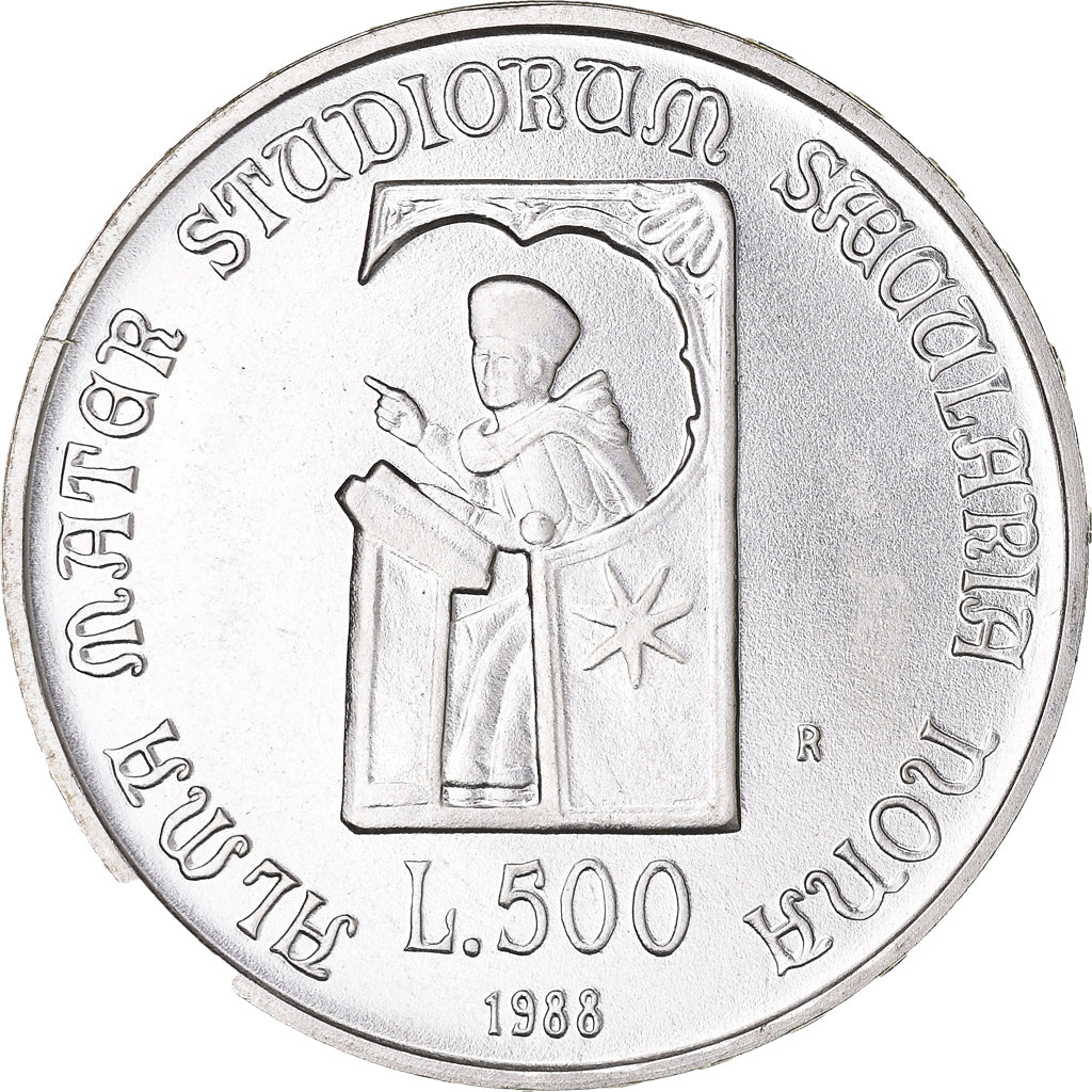 Coin, Italy, 500 Lire, 1988, Rome, FDC, MS(65-70), Silver, KM:129