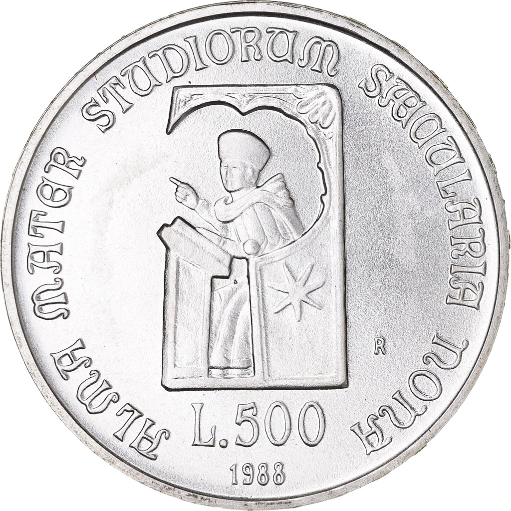 Coin, Italy, 500 Lire, 1988, Rome, FDC, MS(65-70), Silver, KM:129